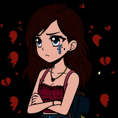 teenage girl crying over a breakup