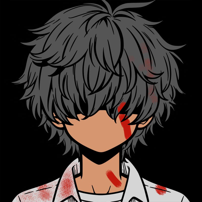 manga boy fluffy hair covering his eyes