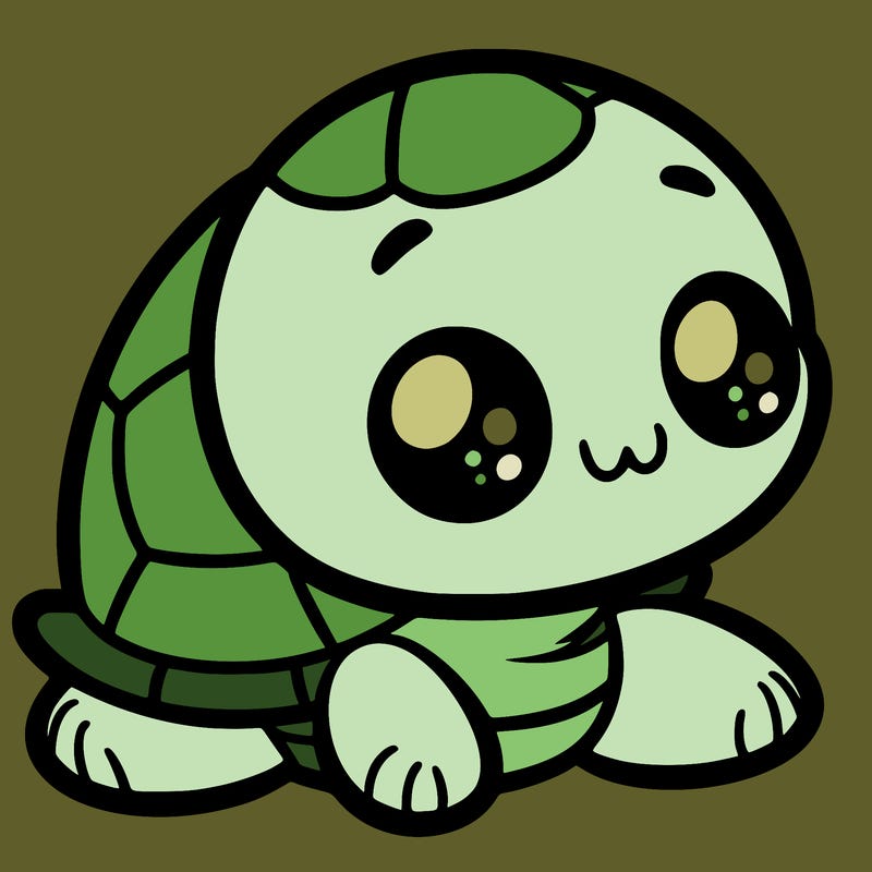 cute little animated turtle