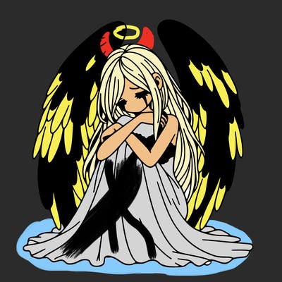 ethereal girl in grief, lonely and heartbroken