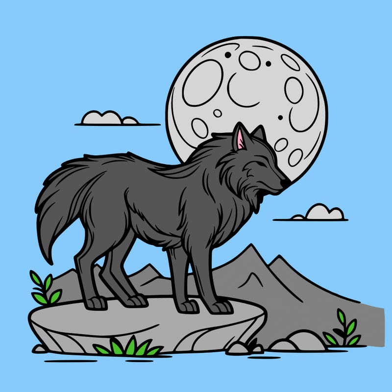 wolf moonlight