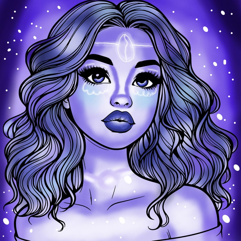 realistic girl with wavy hair and lips