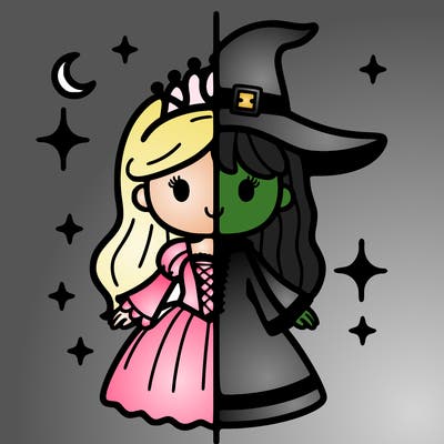 split princess and witch
