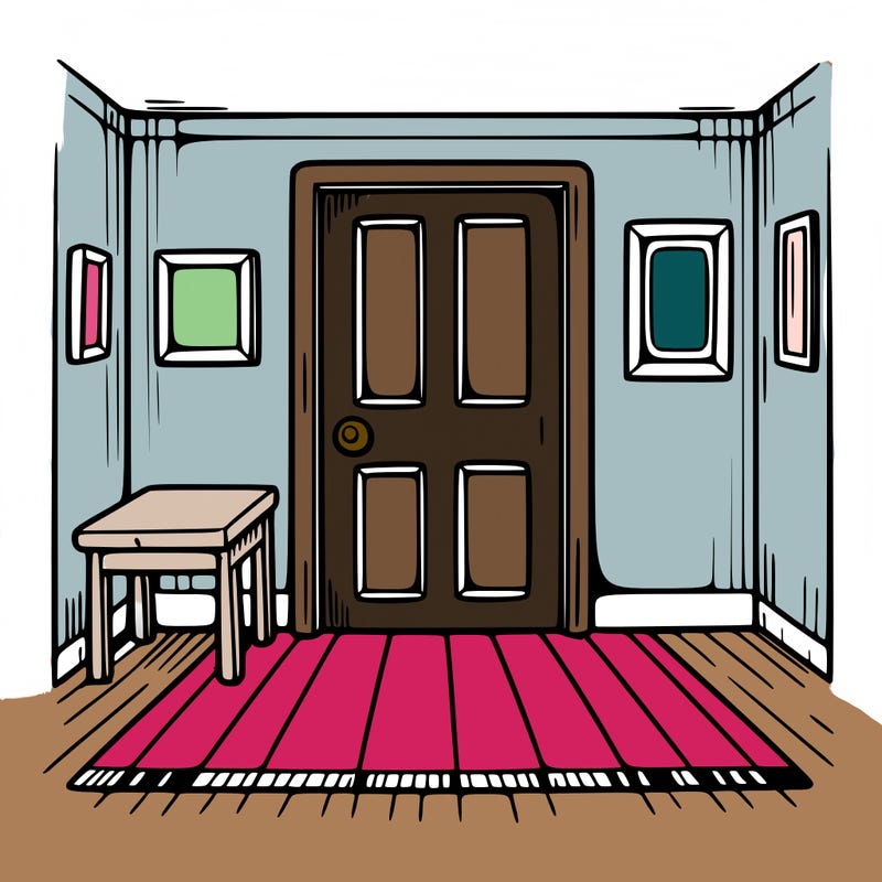 empty room with door