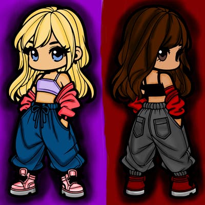 girl in crop top and baggy pants