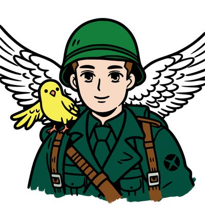 world war 2 man with bird wings