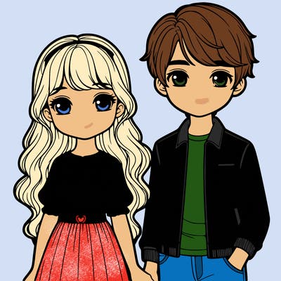 girl and guy realistic