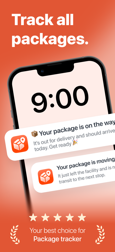 ParcelBox - Package Tracker - Pantalla de bloqueo del iPhone mostrando notificaciones push de la aplicación ParcelBox para seguimiento de paquetes en tiempo real y actualizaciones de estado de entrega