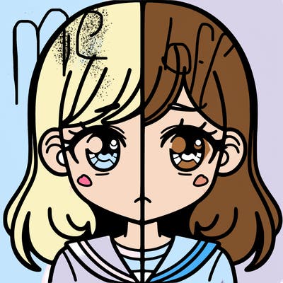 a split of a girl