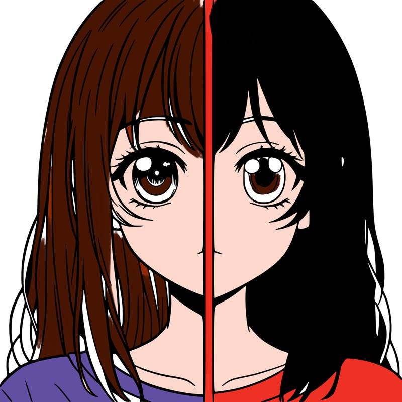 half manga girl half animated