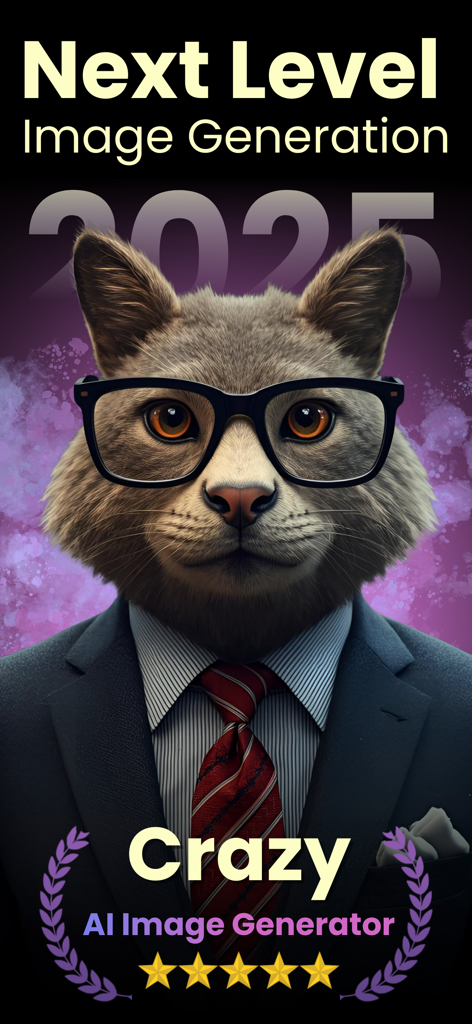 PixVerse AI Picture Generator - AI generated portrait of a cat in a business suit and glasses using PixVerse