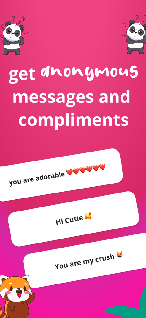 Brizz 앱 인터페이스에 친구들의 익명 메시지와 칭찬이 표시됨