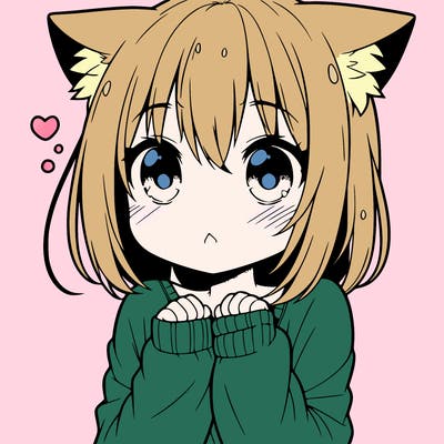 shy anime catgirl