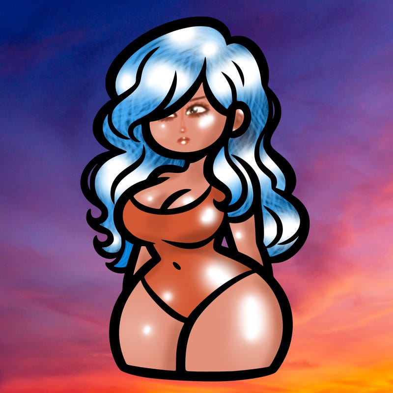 curvy woman with hair