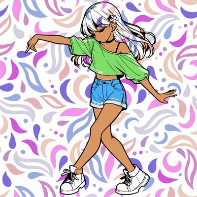 realistic girl danceing