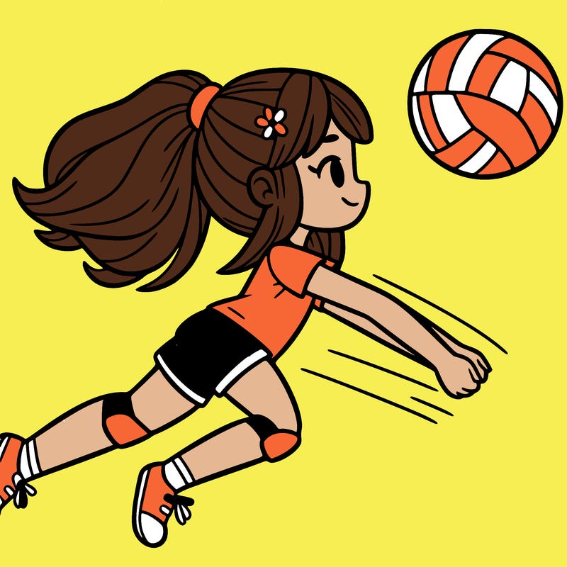 girl playing volleyball