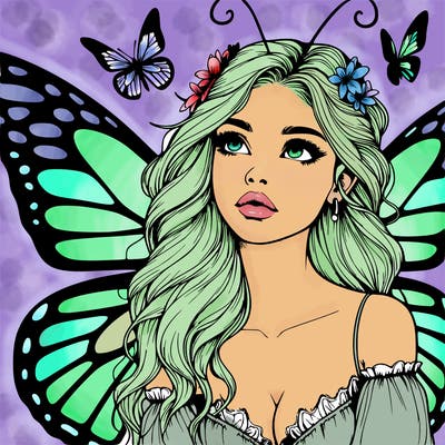butterfly fairy realistic girl
