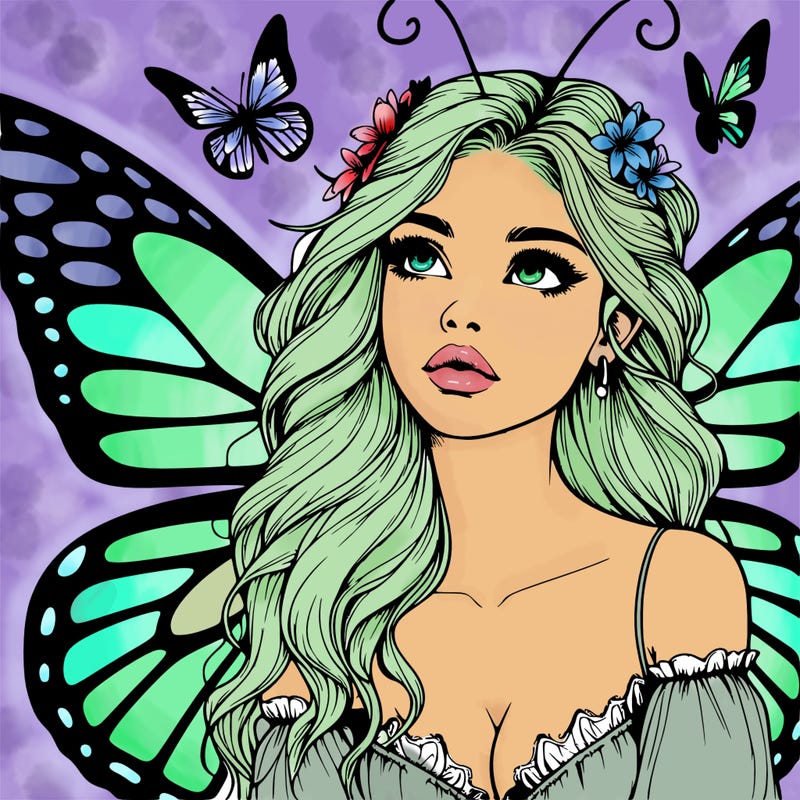 butterfly fairy realistic girl
