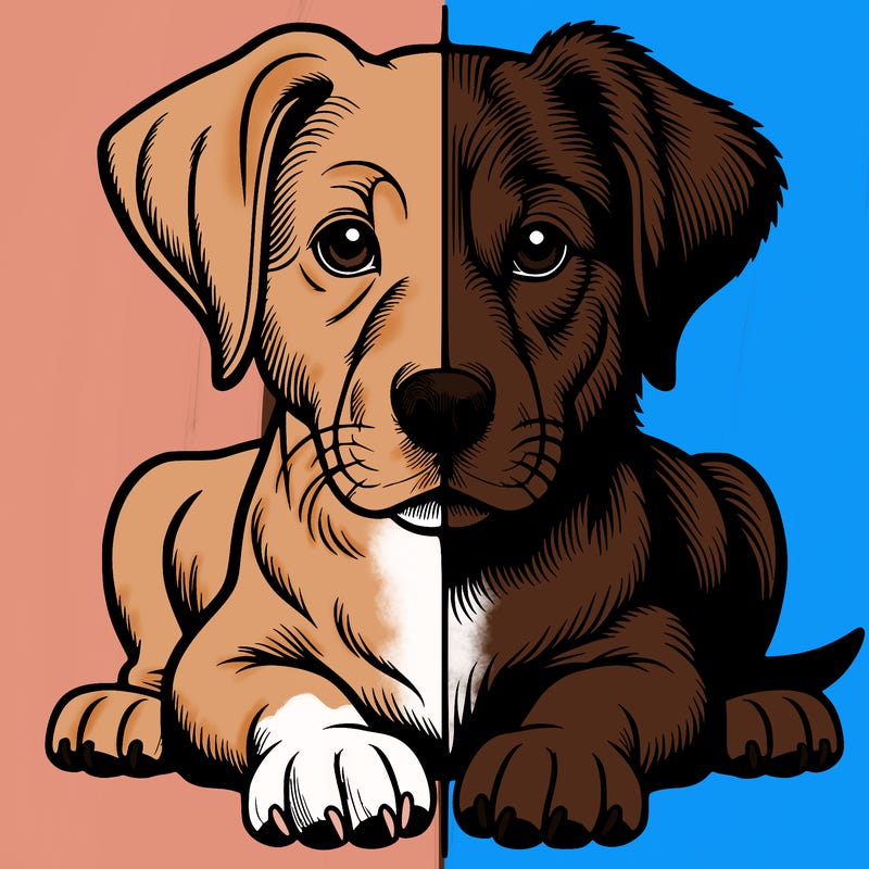 realistic dog split picture