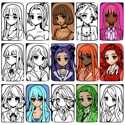 girls that look diffrent anime