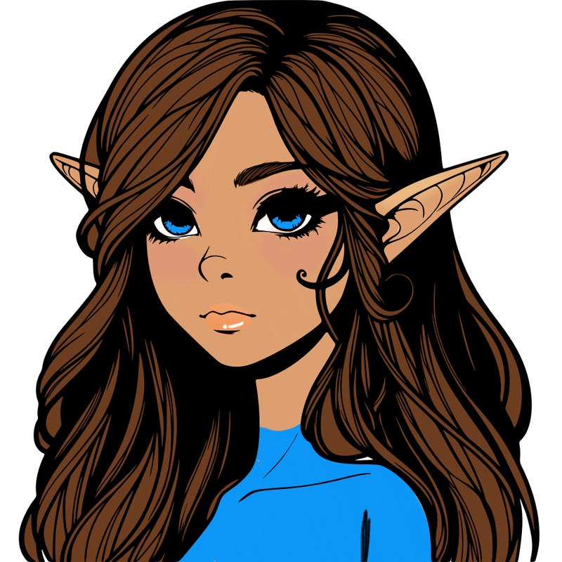 elf girl realistic dark fantasy