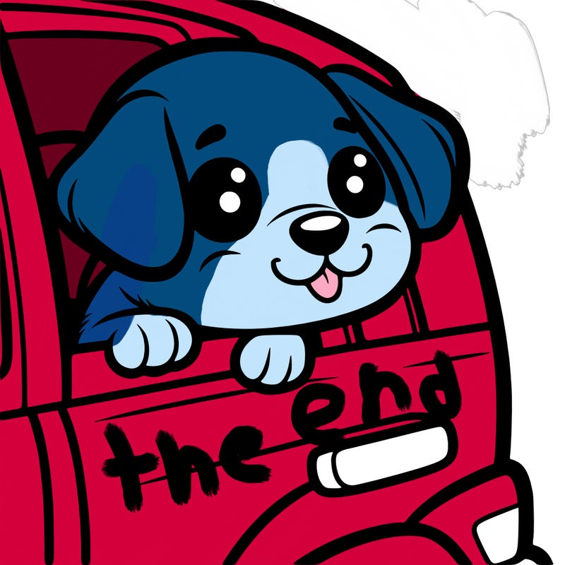 cute puppy sticking head out window of car