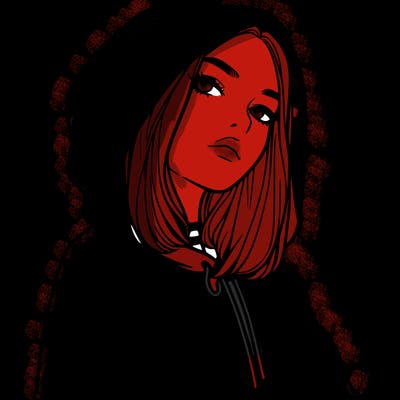 a realistic girl in a hoodie