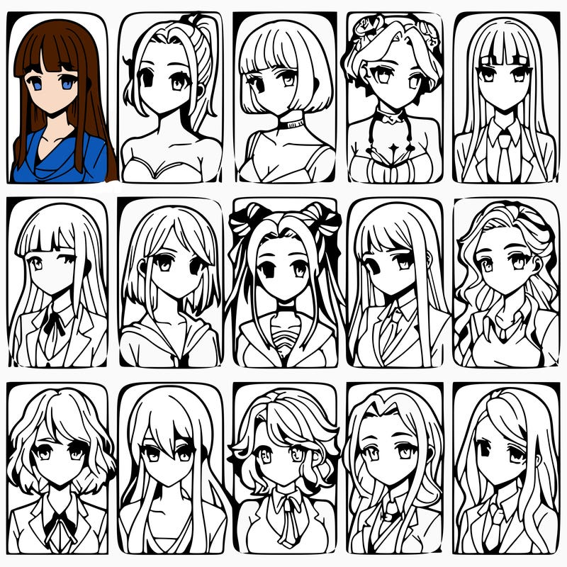 girls that look diffrent anime