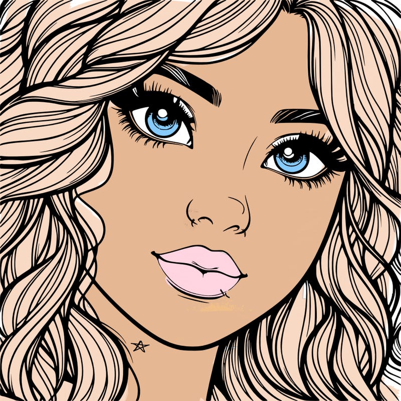 beautiful realistic girl close up to the camera with wavy hair,