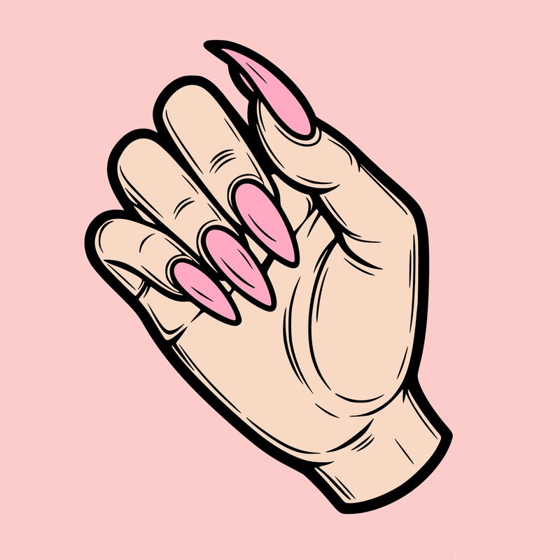 hand with nails on