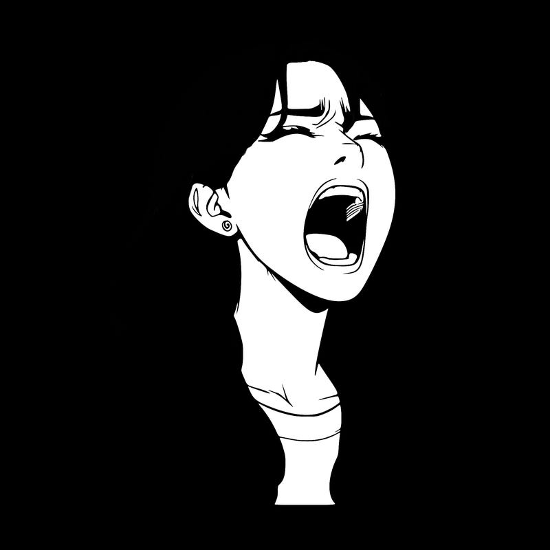 screaming realistic, girl