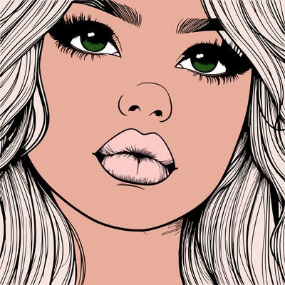 really realistic girl with lips