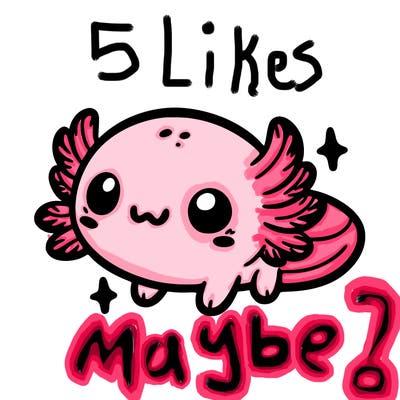 cute easy baby axolotl