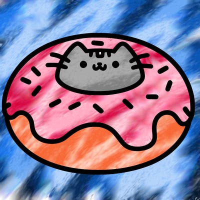 pusheen as a donut