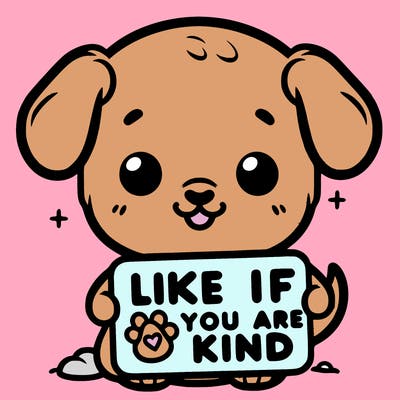 make a sign that says like if you are kind with a cute little dog