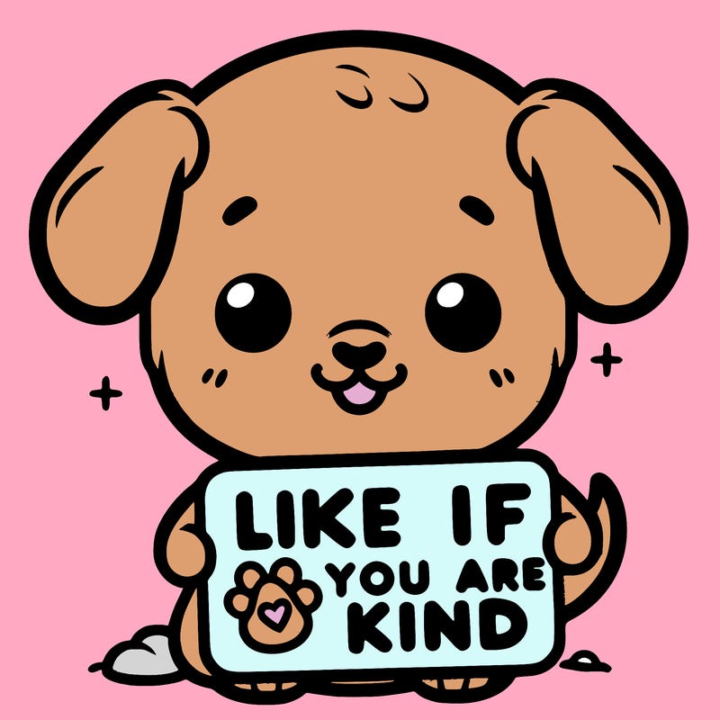 make a sign that says like if you are kind with a cute little dog