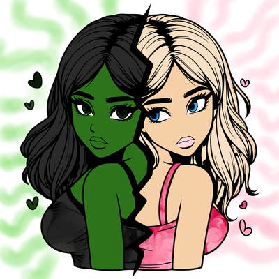 realistic girl split