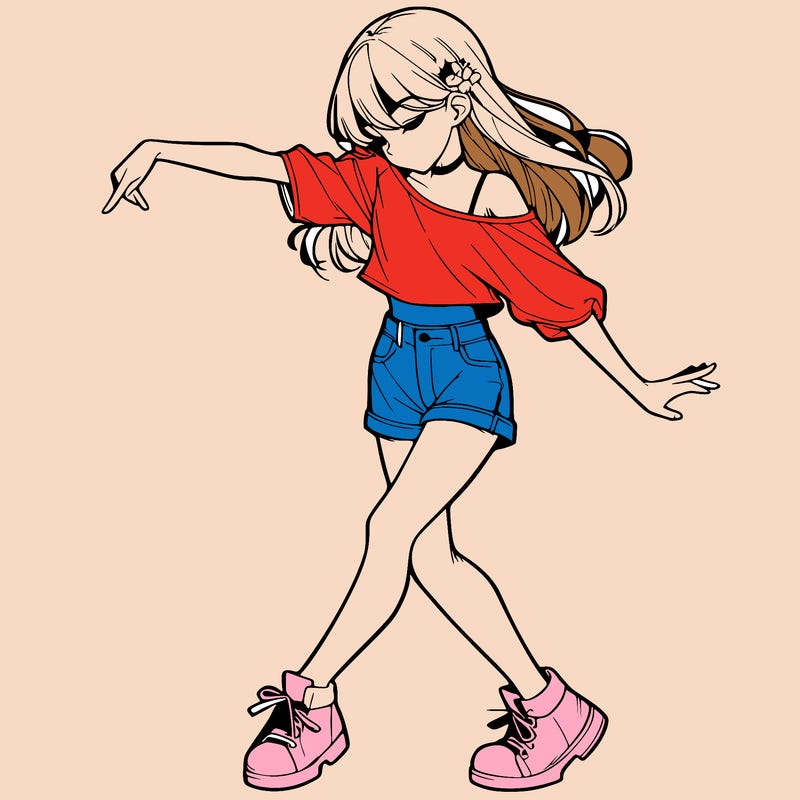 realistic girl danceing