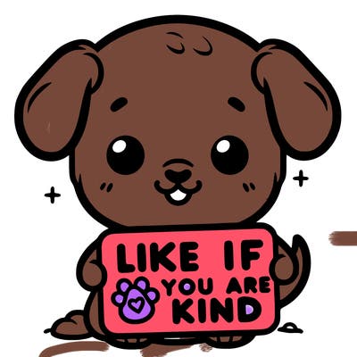 make a sign that says like if you are kind with a cute little dog