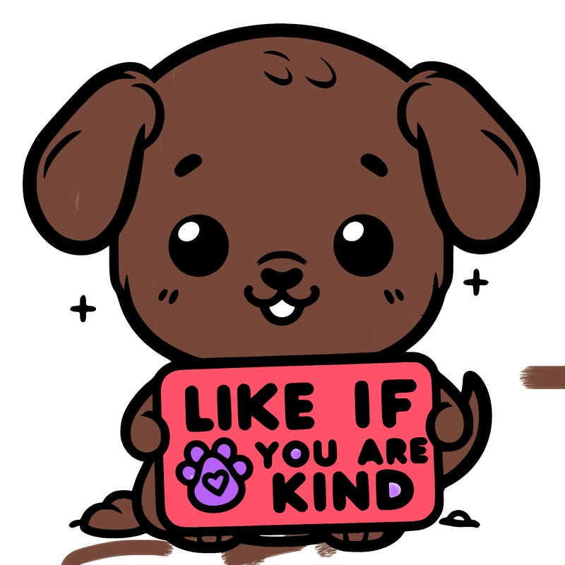 make a sign that says like if you are kind with a cute little dog