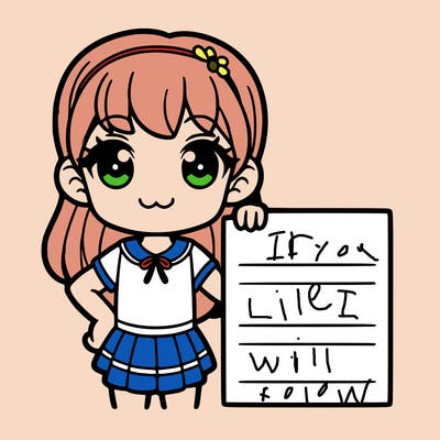 a girl with a blank sine