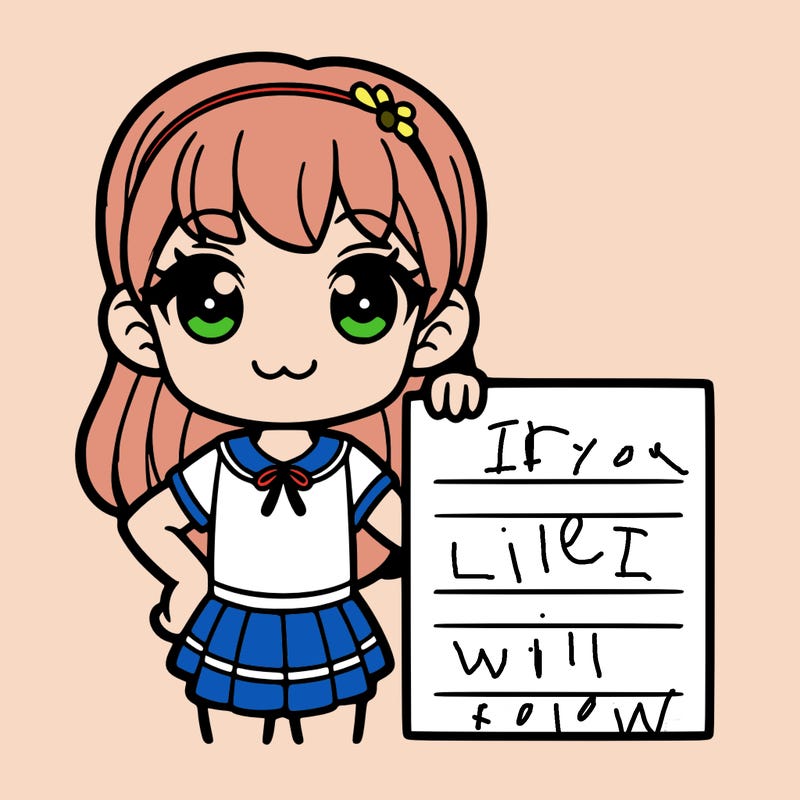 a girl with a blank sine