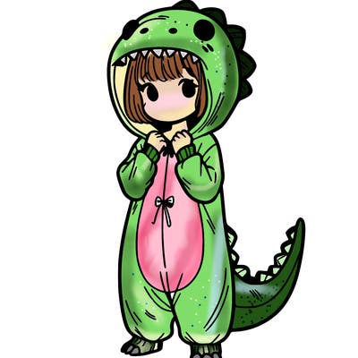 dino onesies on girl