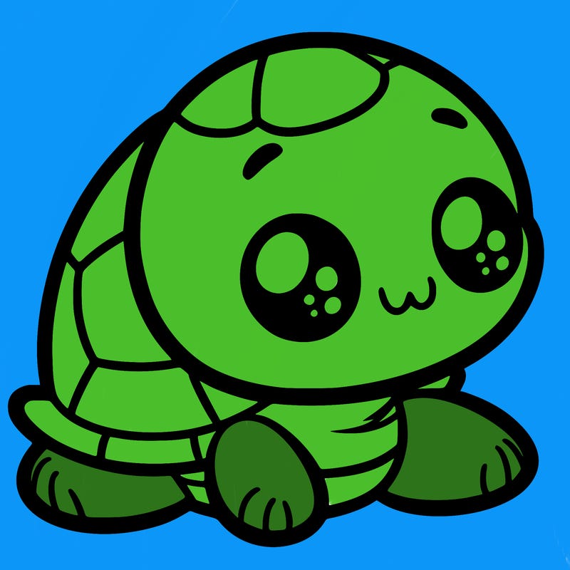 cute little animated turtle