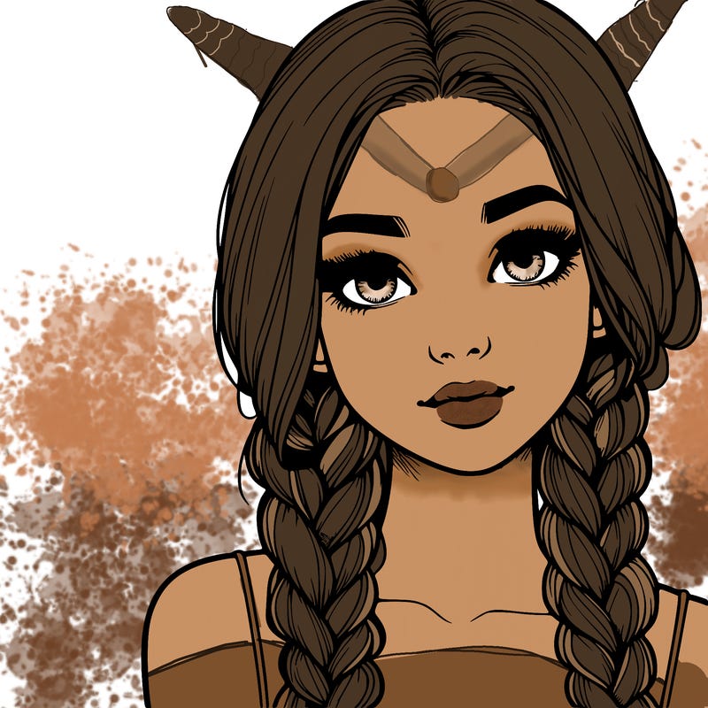 realistic girl with braids