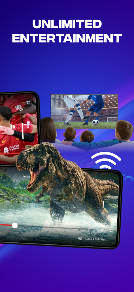 IPTV Smarters Player Lite app interface showing movies and live sports streaming on a smartphone and television screen