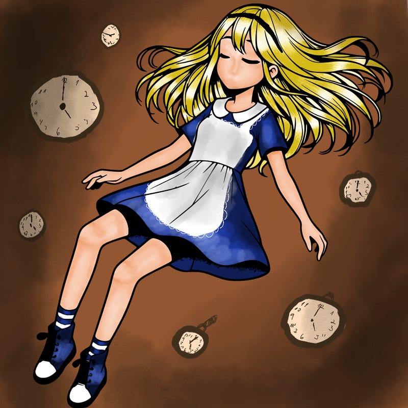 realistic girl floating