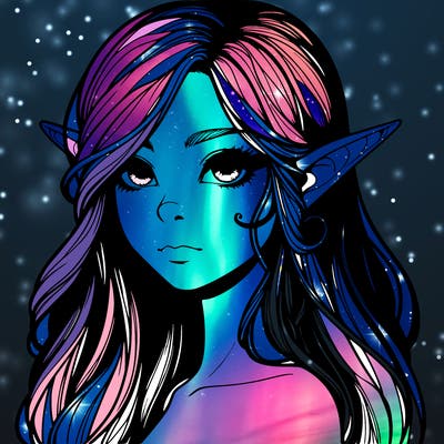 elf girl realistic dark fantasy