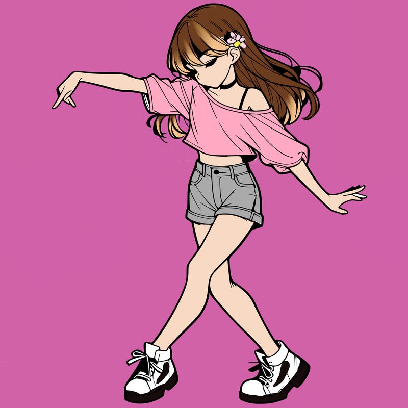 realistic girl danceing