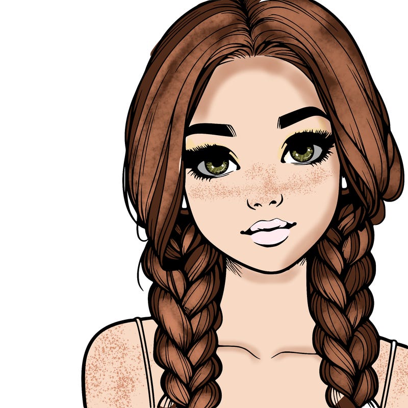 realistic girl with braids